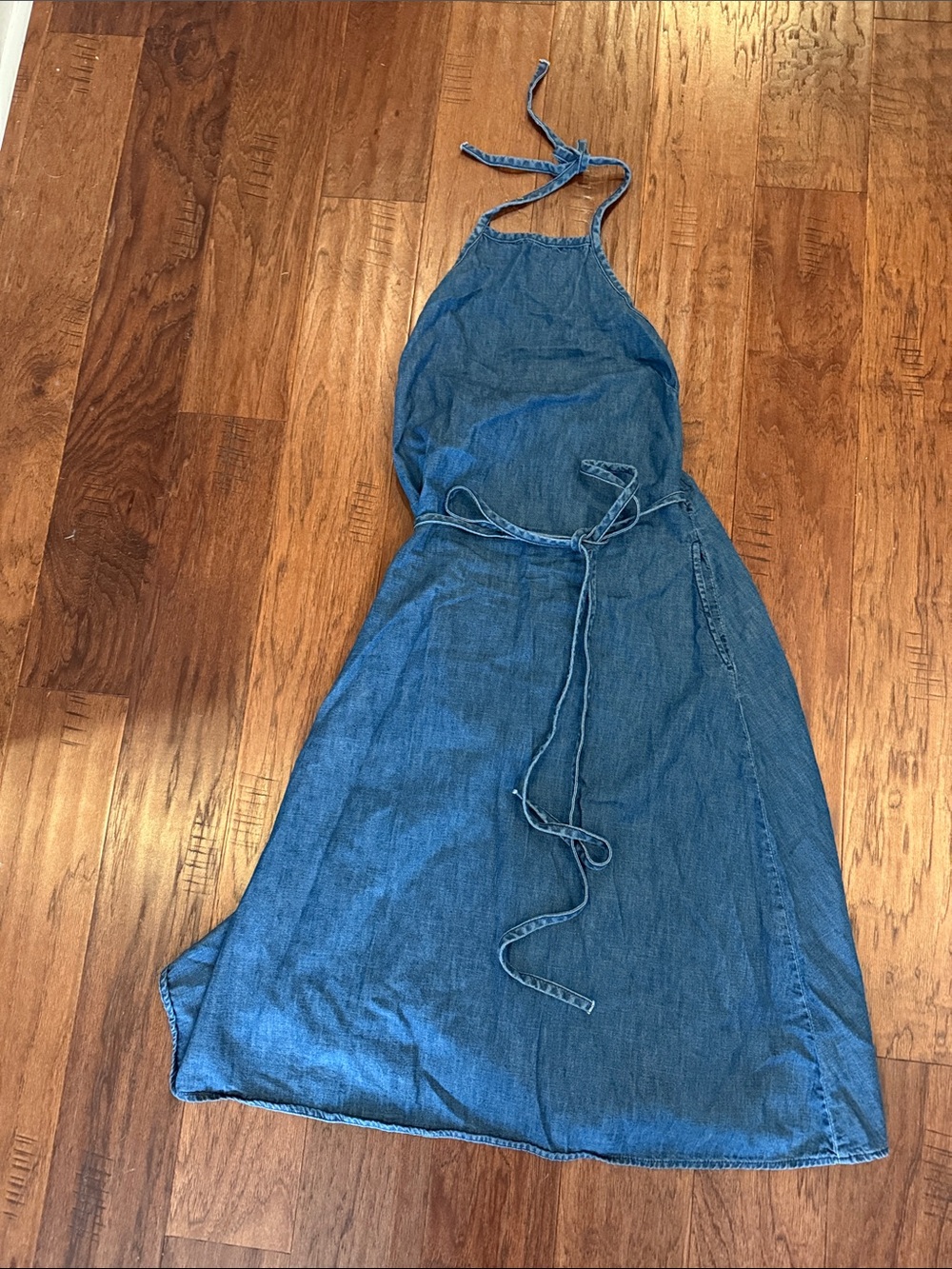 GAP Denim Blue Midi Halter Dress